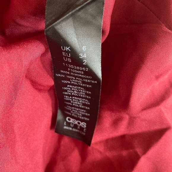 ASOS LUXE Bubble Babydoll Off-shoulder Satin Mini Dress Deep Red/Burgundy Size 2 - Picture 13 of 14